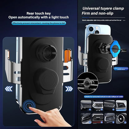 Car Phone Holder Charger Wireless Cell Phone Car Mount - 15W Fast Charging