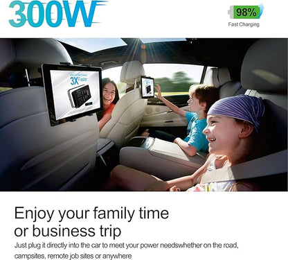 300W Car Power Inverter, DC 12V to 110V AC Car Plug Adapter
