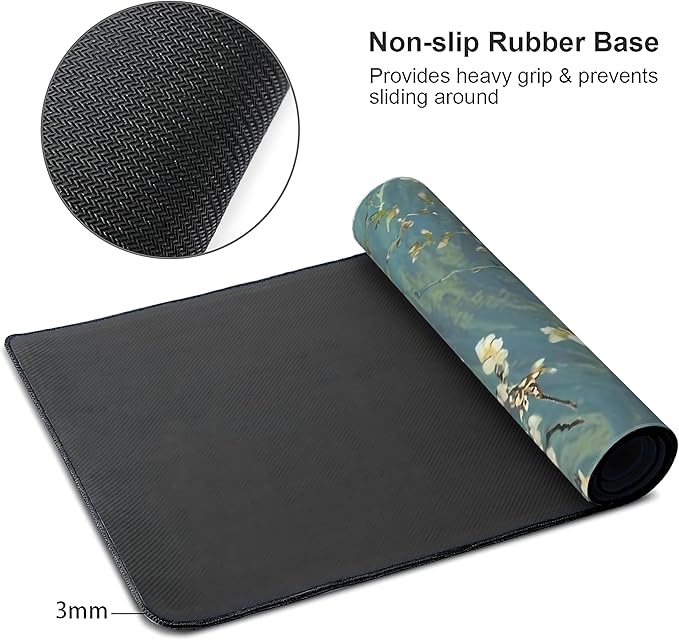 Almond Blossoms Large Mouse Pad, Gaming Keyboard Desk Pad, Extended Mouse Mat