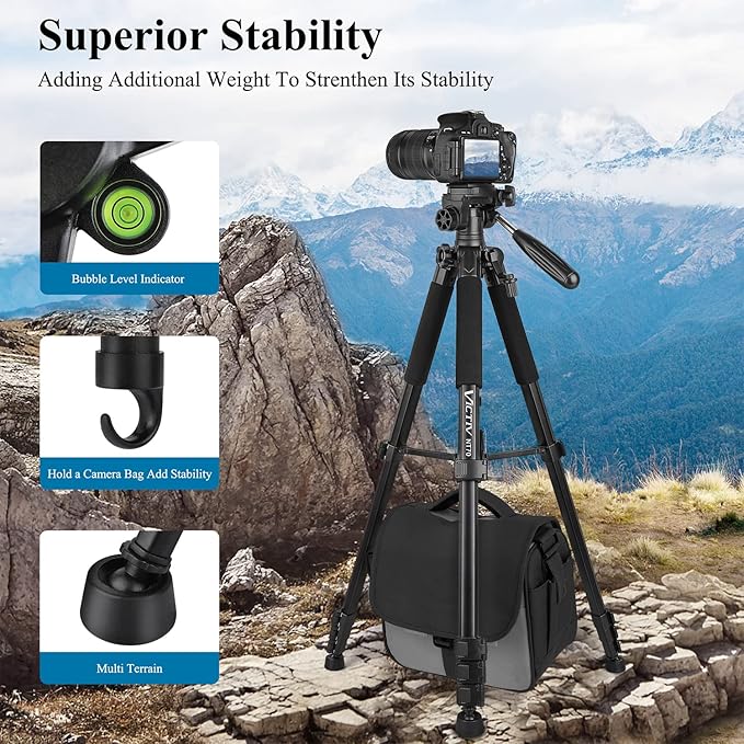 VICTIV 74” Camera Tripod, Tripod