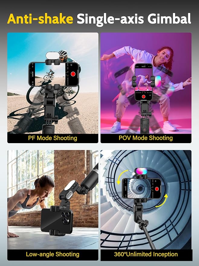 Auto Face Tracking Tripod 360 Rotation w/Stand, Selfie Stick Tripod