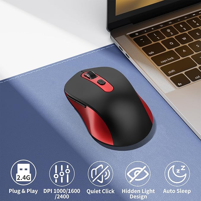 Wireless Mouse for Laptop, Chromebook, Silent Mouse