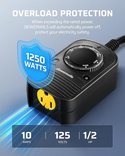 DEWENWILS Outdoor Timer for Lights, Dusk to Dawn Sensor for Electrical Outlet