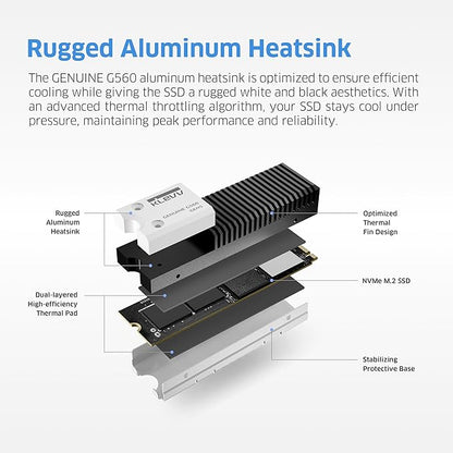 KLEVV Genuine G560 2TB M.2 2280 NVMe PCIe Gen5x4 Internal SSD Heatsink Included