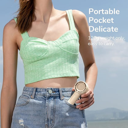 JISULIFE Mini Portable Fan-Bladeless Safe Design, Powerful Turbo Handheld Fan