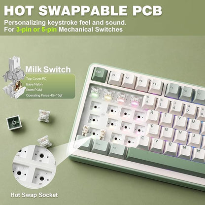 YUNZII B75 PRO Wireless Mechanical Keyboard, 75% Layout