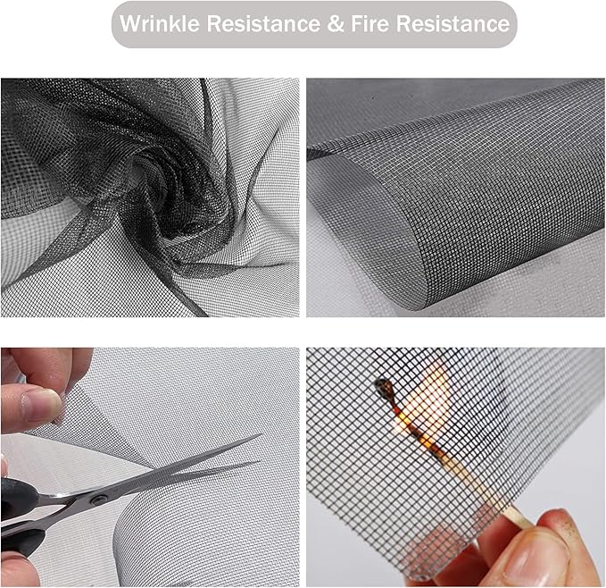 Window Screen Replacement Kit, DIY Adjustable Screen Door Mesh