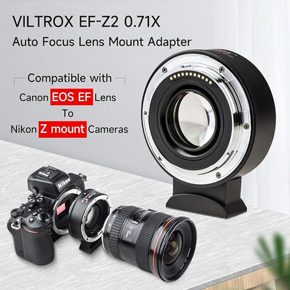VILTROX EF-Z2 Auto Focus Lens Adapter 0.71x Reducer Speedbooster Lens Converter
