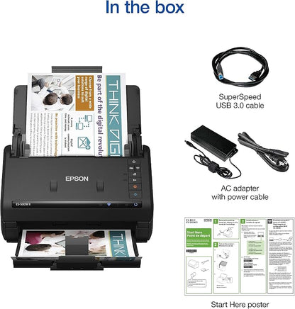 Epson Workforce ES-500W II Wireless Color Duplex Desktop Document Scanner