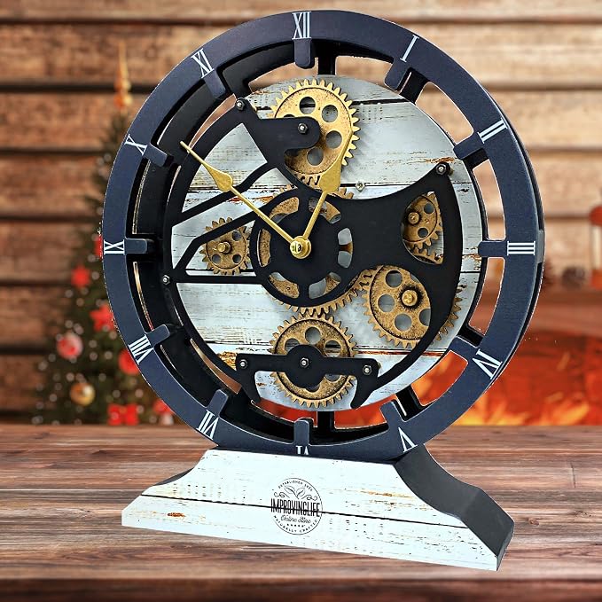 ImprovingLife The Gears Clock Desk Clock 10 inches