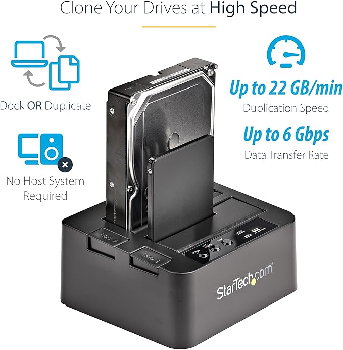 StarTech.com Standalone Hard Drive Duplicator, External Dual Bay USB 3.0 /