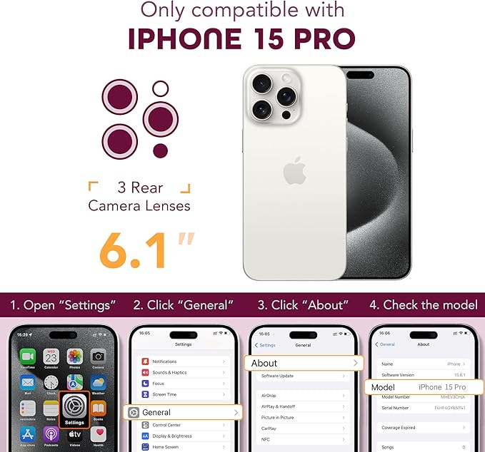Magnetic for iPhone 15 Pro Case, Compatible