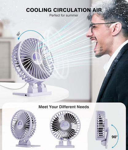 JZCreater USB Desk Fan, Mini Fan Portable, 3 Speeds Desktop Table Cooling Fan