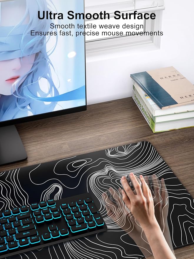 TopMade Mouse Pad with 15W Fast Wireless Charging, 31.5"x15.75" XXL Large