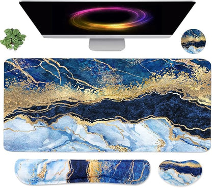 4-in-1 Large Gaming Mouse Pad, Keyboard Wrist Rest Pad & Wrist Support Mousepad