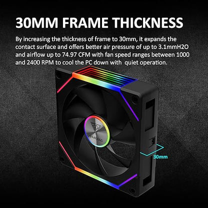GAMDIAS AEOLUS P2-1203 120mm ARGB PWM Fan, Include Reverse Fan Blade x3 &