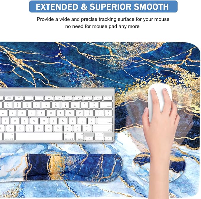 4-in-1 Large Gaming Mouse Pad, Keyboard Wrist Rest Pad & Wrist Support Mousepad
