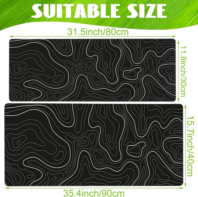Desk Mat, Topographic Contour Large Gaming Mouse Pad