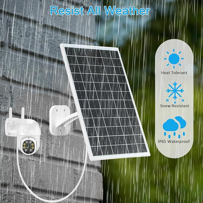 FUTUREZEN 13W Solar Panel for Security Cameras & Trail Cameras, Micro USB &