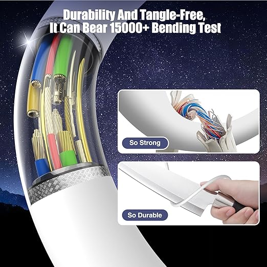3-Pack 60W USB C to USB C Cable, Type C to Type C Cable, Fast Charging Cable