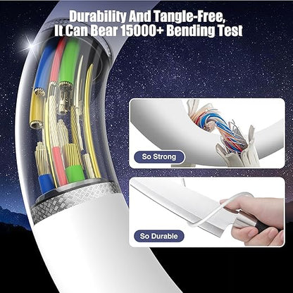 3-Pack 60W USB C to USB C Cable, Type C to Type C Cable, Fast Charging Cable