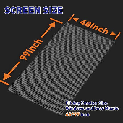 MAGZO Window Screen Replacement Mesh 48"W x 99"L
