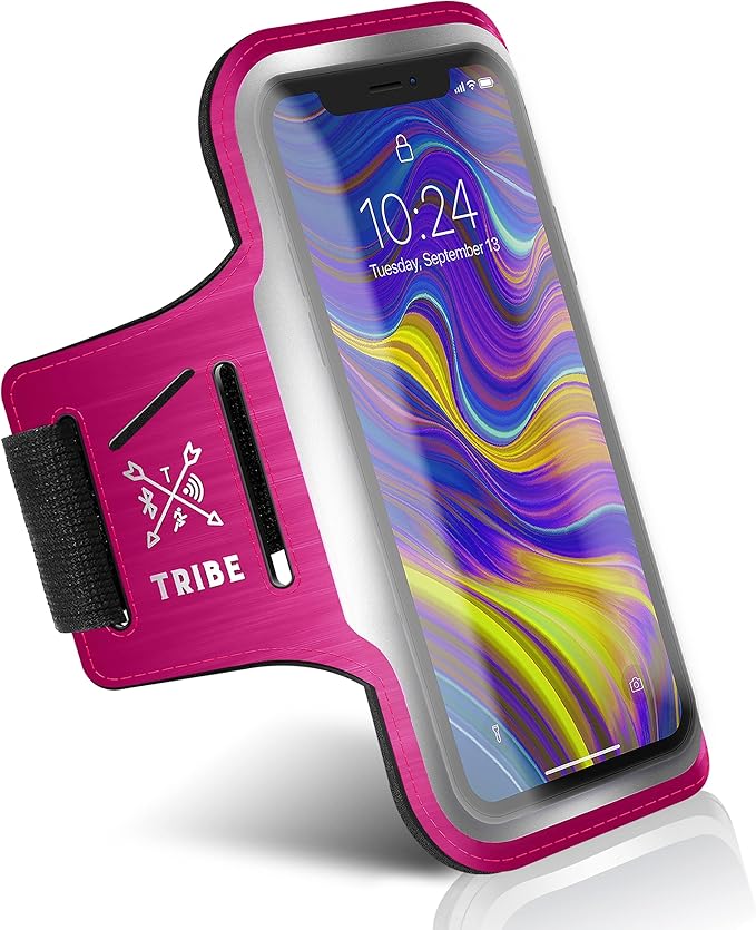 TRIBE Running Phone Holder Armband. iPhone & Galaxy Cell Phone Sports Arm Bands