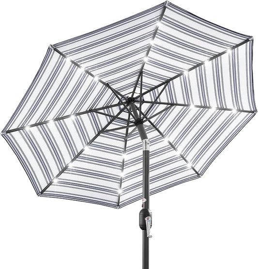 Best Choice Products 10ft Solar Polyester LED Lighted Patio Umbrella w/Tilt Adjustment and UV-Resistant Fabric
