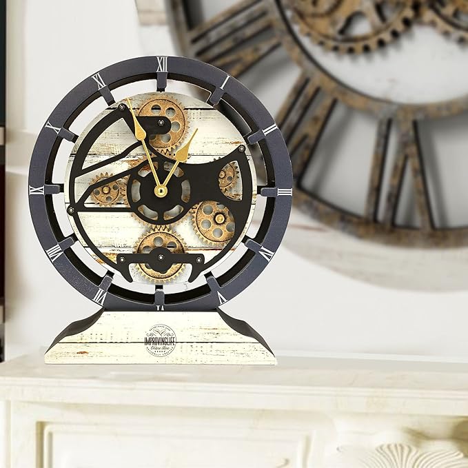 ImprovingLife The Gears Clock Desk Clock 10 inches