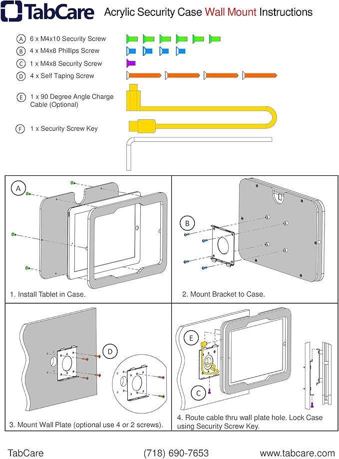 TABcare Anti-Theft Acrylic VESA Enclosure