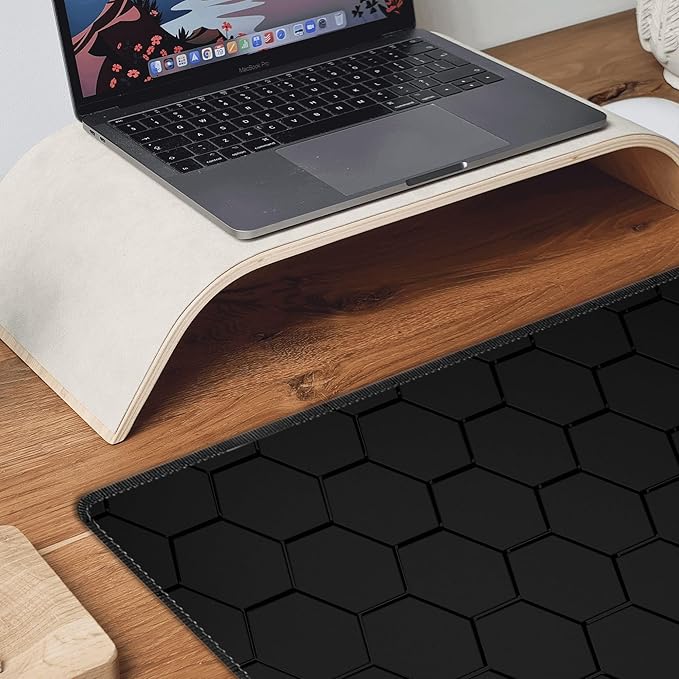 Hexagon Honeycomb Large Mouse Pad, Gaming Keyboard Desk Pad, Extended Mouse Mat