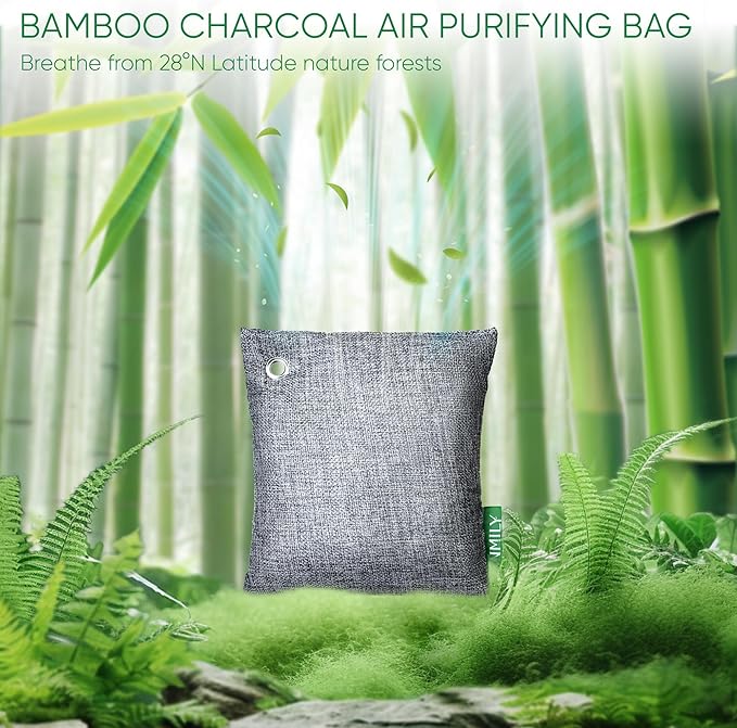 Activated Charcoal Odor Absorber, Large 500g w Hooks Nature Odor Remover