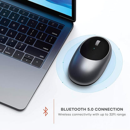 Satechi M1 Wireless Bluetooth Mouse, USB-C Rechargeable, Compact & Portable