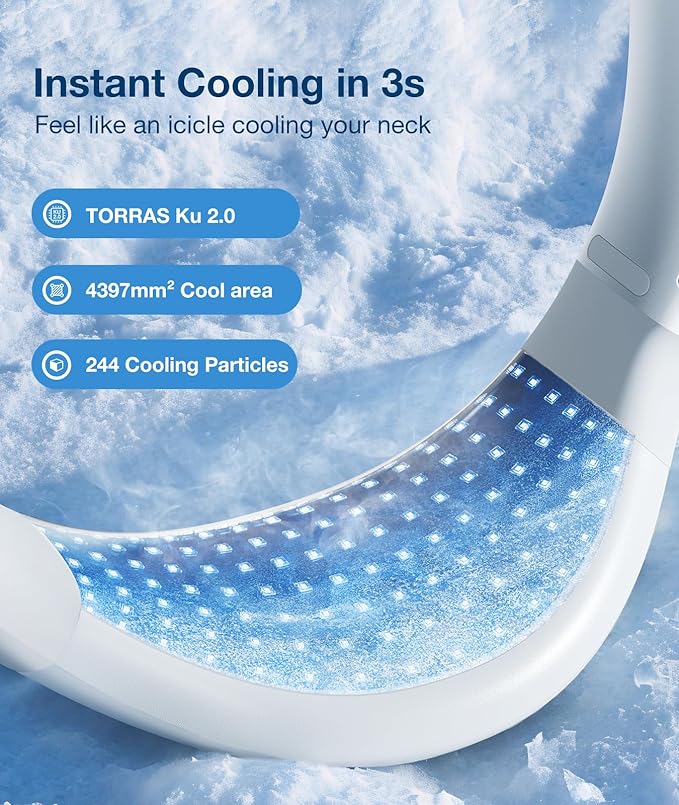 TORRAS COOLiFY Air Neck Fan Air Conditioner, 3D Airflow, Light Portable Fan