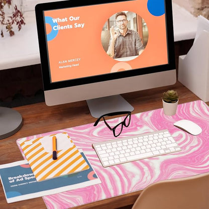 Desk Pad, Flow Liquid Waves Large Gaming Mouse Pad