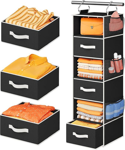 Pipishell Hanging Closet Organizer 6-Shelf, Hanging Shelves
