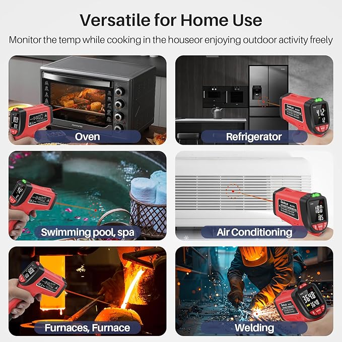 Infrared Thermometer Gun, Gedaye Laser Temperature