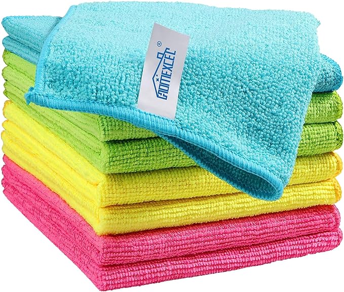 HOMEXCEL Microfiber Cleaning Cloth, 8 Pack Cleaning Rags, Cleaning Towels