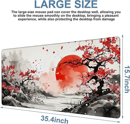 Large Mouse Pad Ink Painting Gaming Desk Pad Computer Keyboard Non-Slip