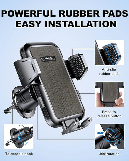 Car Phone Holder Mount for Air Vent, 360° Adjustable Vent Clip, Compatible