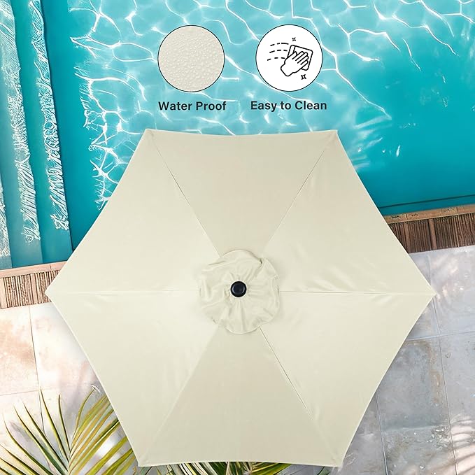 Simple Deluxe 9' Patio Umbrella Outdoor Table Market Yard Umbrella with Push Button Tilt/Crank