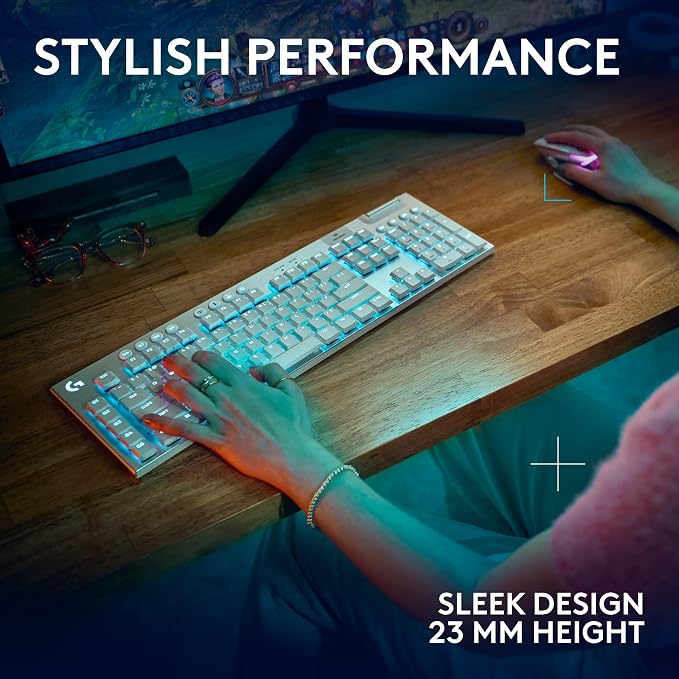 Logitech G915 X Lightspeed Wireless Mechanical Gaming Keyboard, Double-Shot PBT