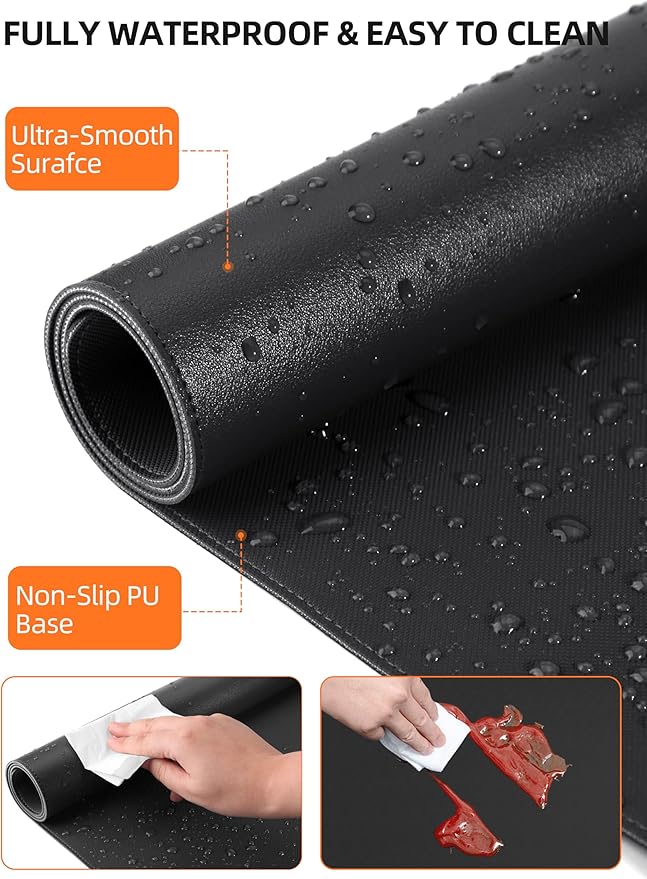 TopMade Mouse Pad with 15W Wireless Charging, XXL Large Leather Desk Mat