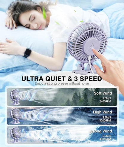 JZCreater USB Desk Fan, Mini Fan Portable, 3 Speeds Desktop Table Cooling Fan