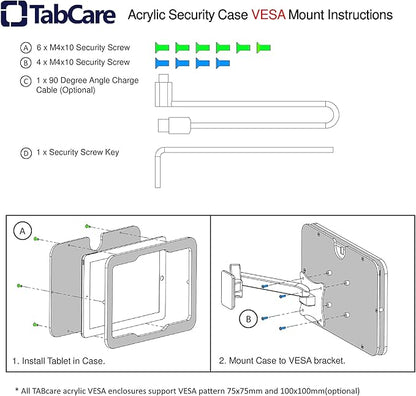 TABcare Anti-Theft Acrylic VESA Enclosure