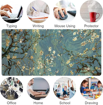 Almond Blossoms Large Mouse Pad, Gaming Keyboard Desk Pad, Extended Mouse Mat