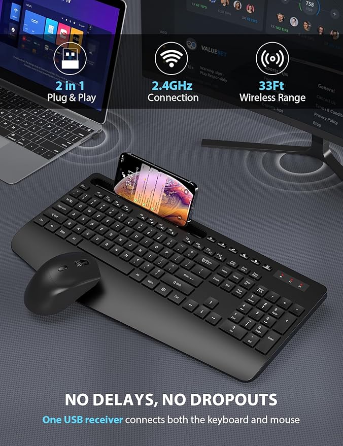 Wireless Keyboard and Mouse Combo