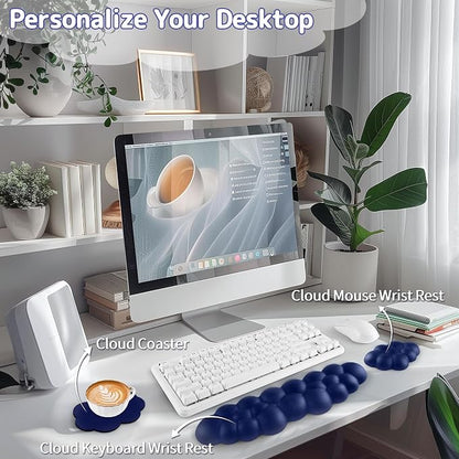 Cloud Wrist Rest Keyboard, Cloud Keyboard Wrist Pad Set
