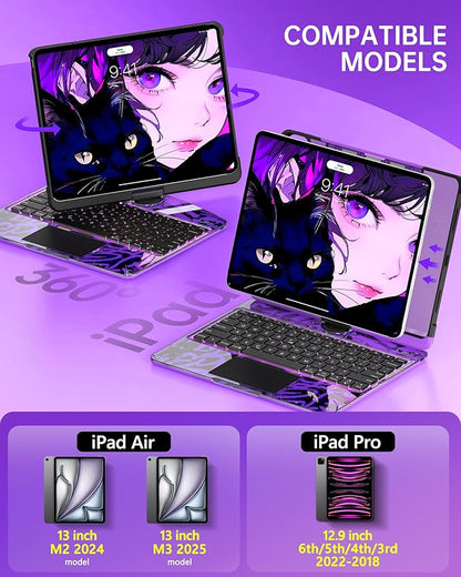 Intermerge Clear Keyboard Case for iPad Air 13" & Pro 12.9"