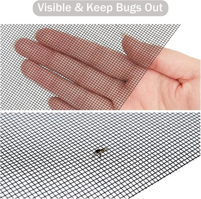 Window Screen Replacement Kit, DIY Adjustable Screen Door Mesh